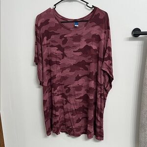 Old Navy Burgundy Camo Blouse